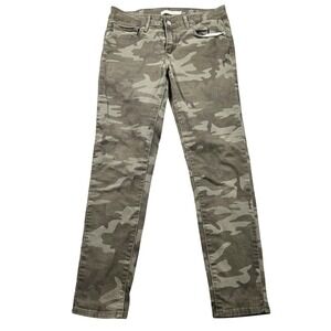 Levi's 711 Skinny Ankle Jeans Womens 28 Green Camo Low Rise Stretch Denim